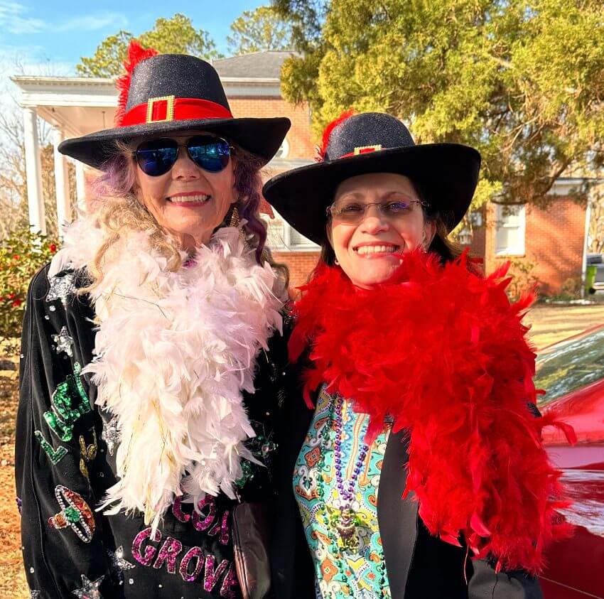 2 women dressed up – New Bern Mardi Gras 2024
