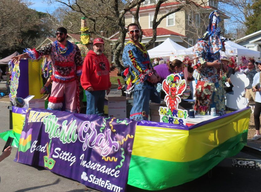 Chad Sittig Insurance float – New Bern Mardi Gras 2024